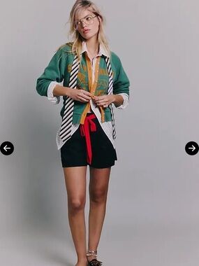 Free People Perfect Prep Trouser Shorts in Navy NWOT Retail $98